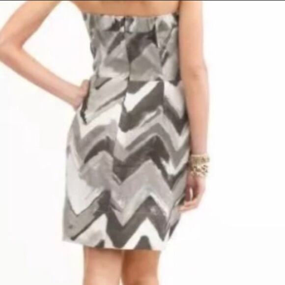 Banana Republic Linen Strapless Chevron dress Size 10 - Picture 5 of 9